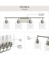 Reines 4-Light Bath Vanity with Clear Glass Shades Brushed Nickel