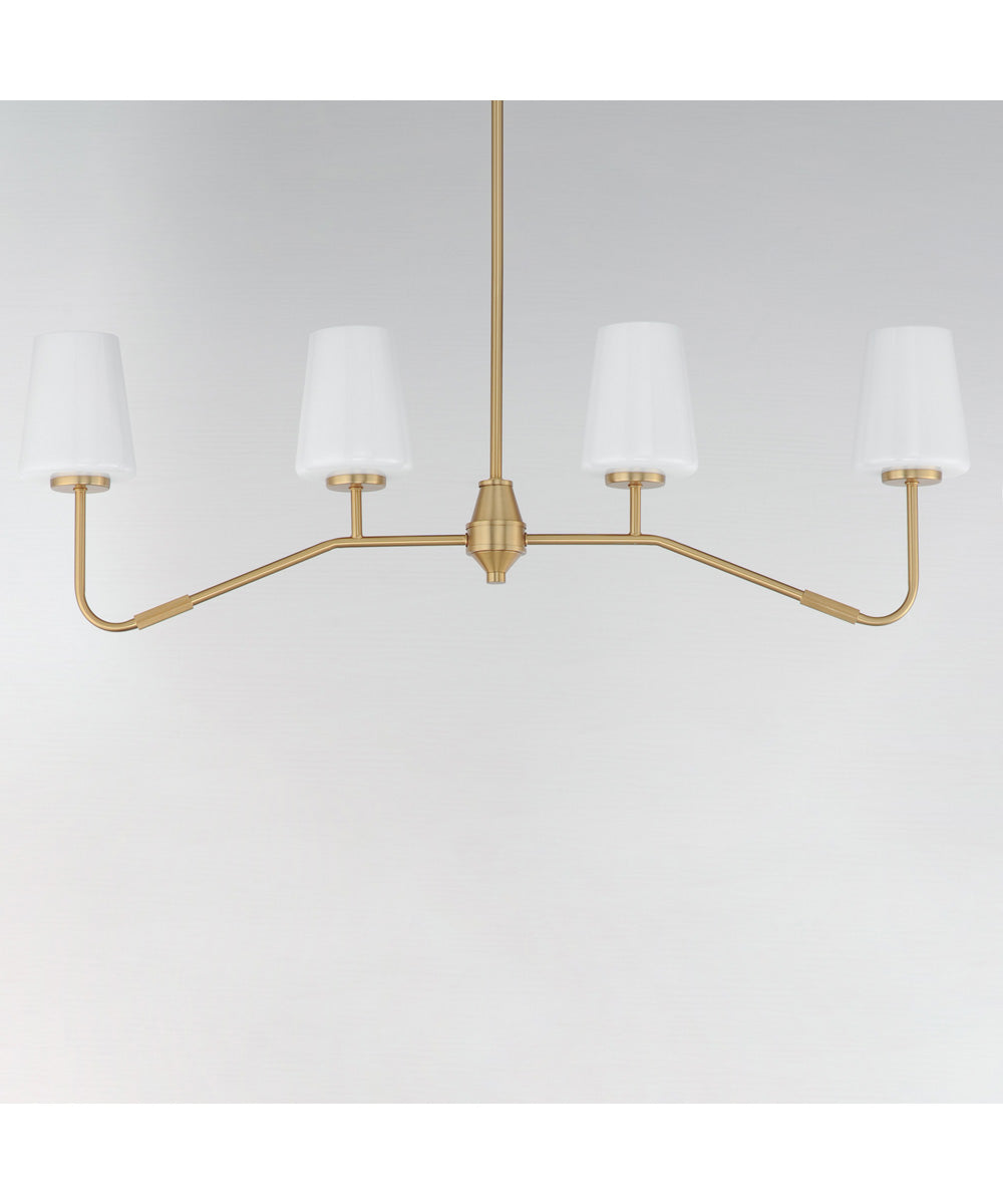 Durham 4-Light Linear Chandelier Natural Aged Brass