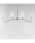 Durham 4-Light Linear Chandelier Natural Aged Brass