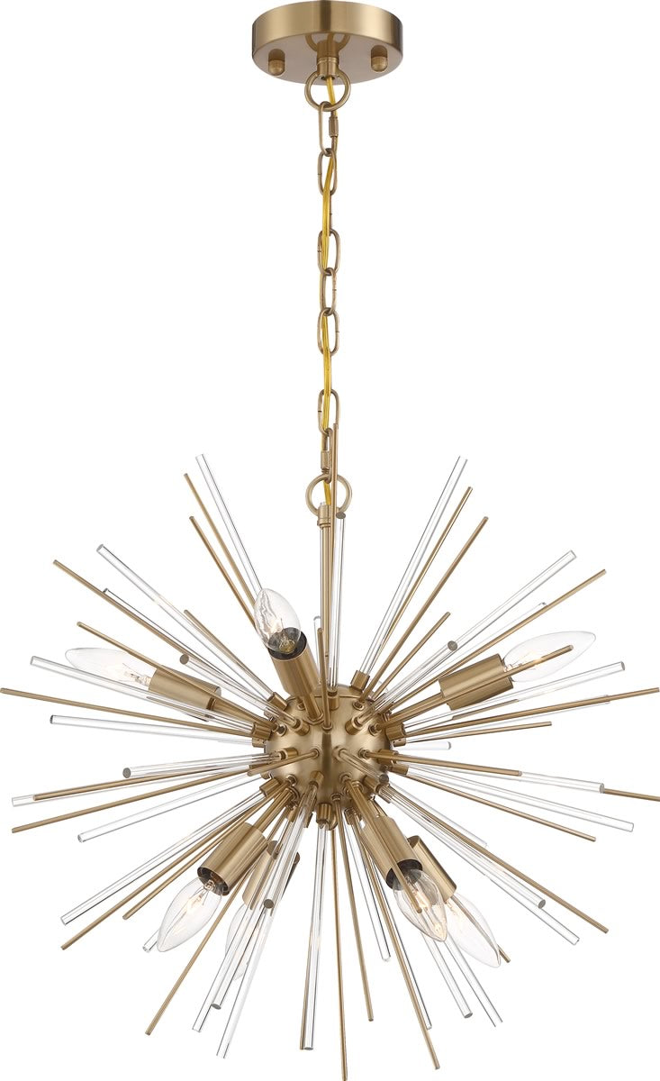 20"W Cirrus 8-Light Chandelier Vintage Brass