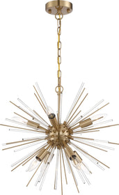20"W Cirrus 8-Light Chandelier Vintage Brass