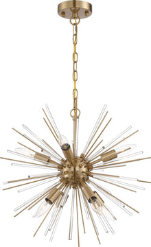 20"W Cirrus 8-Light Chandelier Vintage Brass