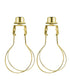 2 Pack Polished Brass Clip-On Medium-Base Harp Fitter Adapter with Finial Cap