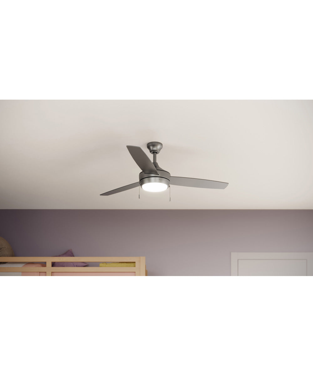 Nolyn 52 in. 3-Blade Modern LED Ceiling Fan Brushed Nickel