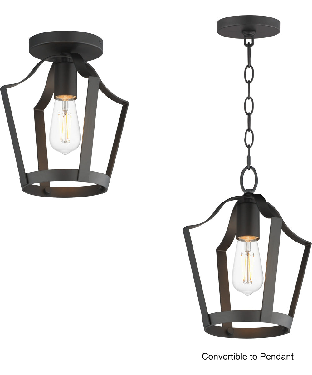 Arden Single Pendant / Semi Flush Black
