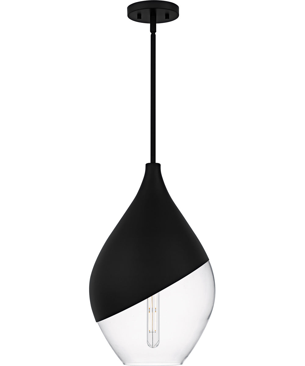 Drover 1-Light 12"W Matte Black Pendant Ceiling Light