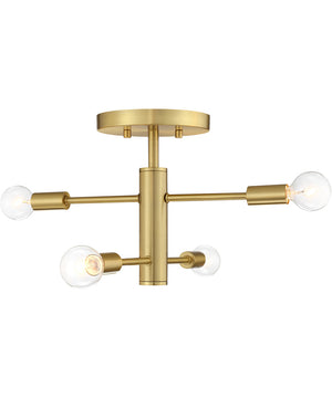 Arlo 4 Light Semi Flush Mount Brushed Gold