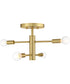 Arlo 4 Light Semi Flush Mount Brushed Gold