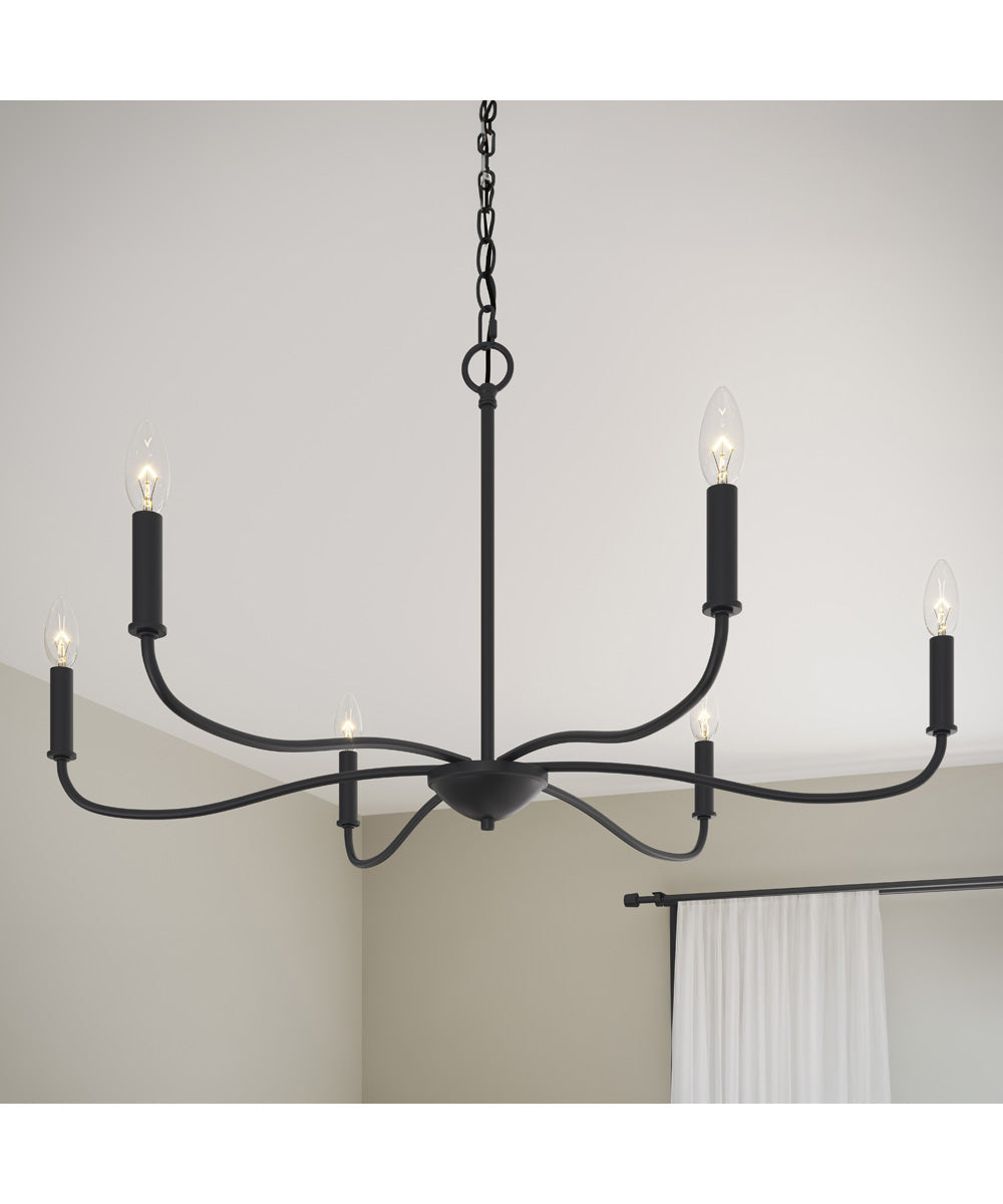 Ilia 6-Light Large Chandelier Matte Black