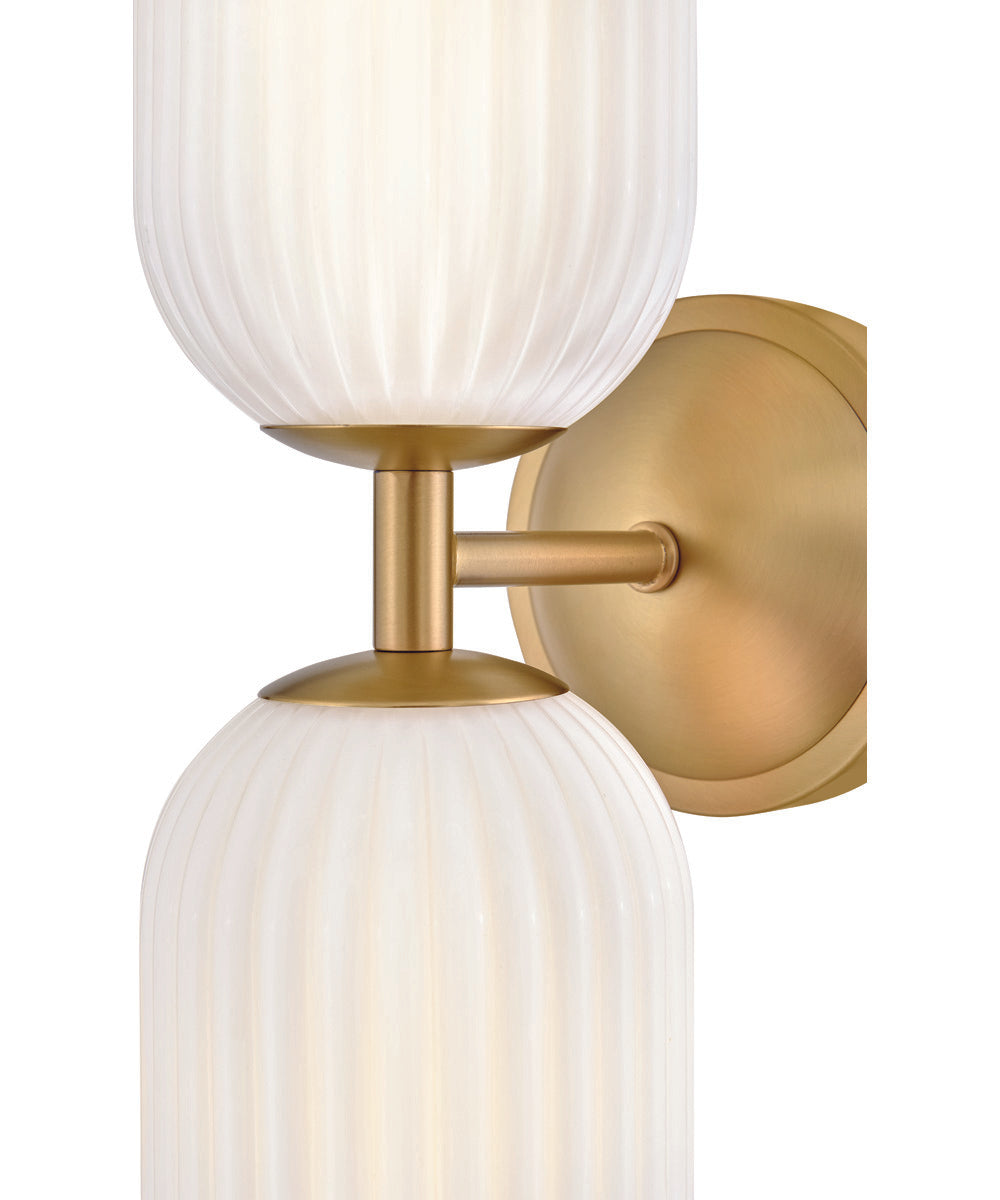 Ava 2-Light Medium Two Light Sconce in Lacquered Brass