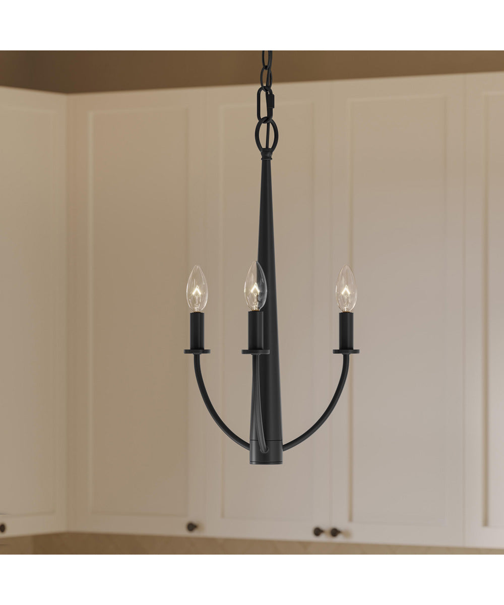 Jheni 3-Light Chandelier Matte Black
