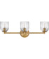 Ava 3-Light Medium Three Light Vanity in Lacquered Brass