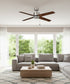 52" Aldea IV 4-Blade Ceiling Fan Brushed Nickel Motor Finish and Walnut Blade Finish