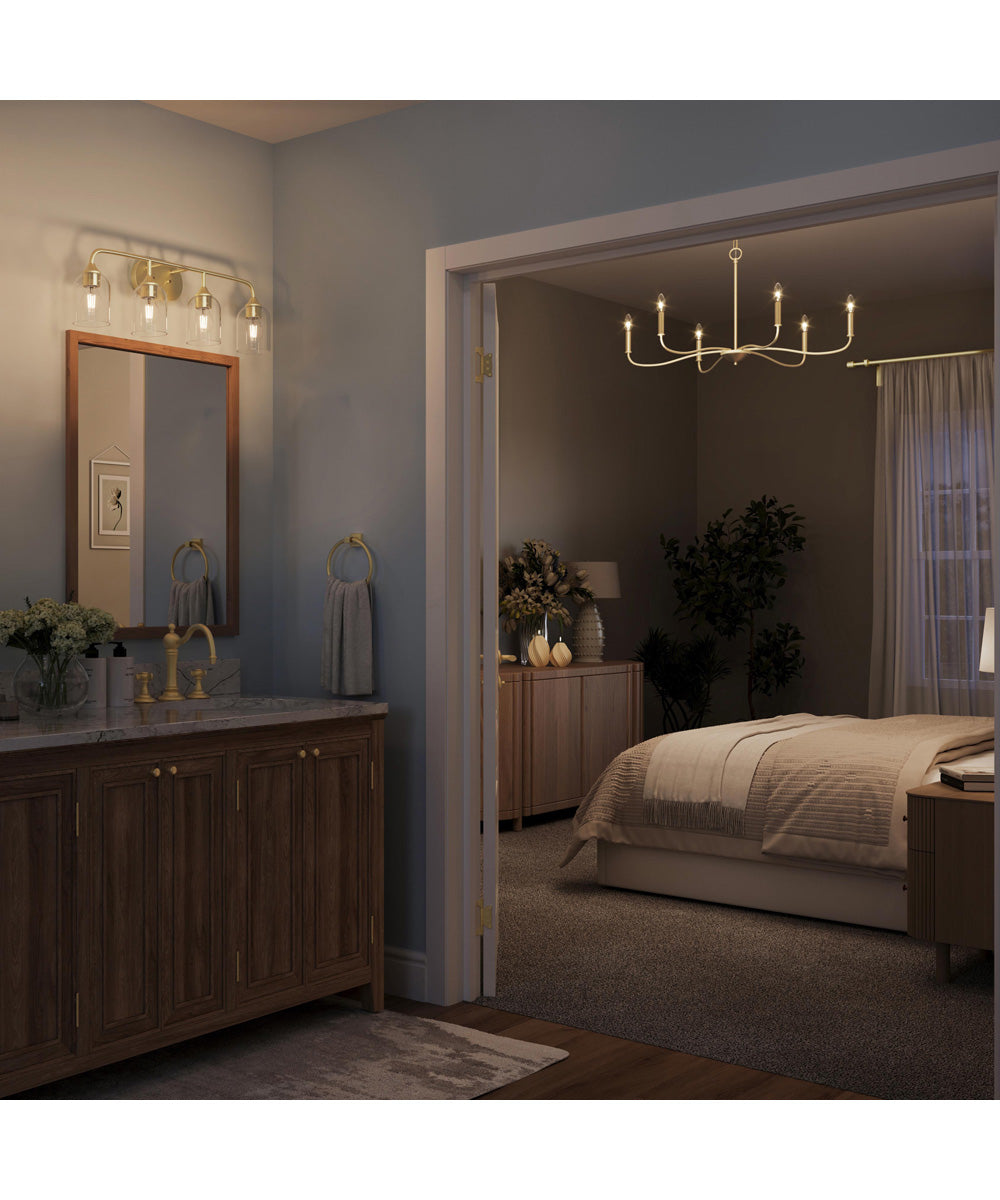 Ilia 4-Light Bath Vanity with Clear Glass Shade Brushed Nickel
