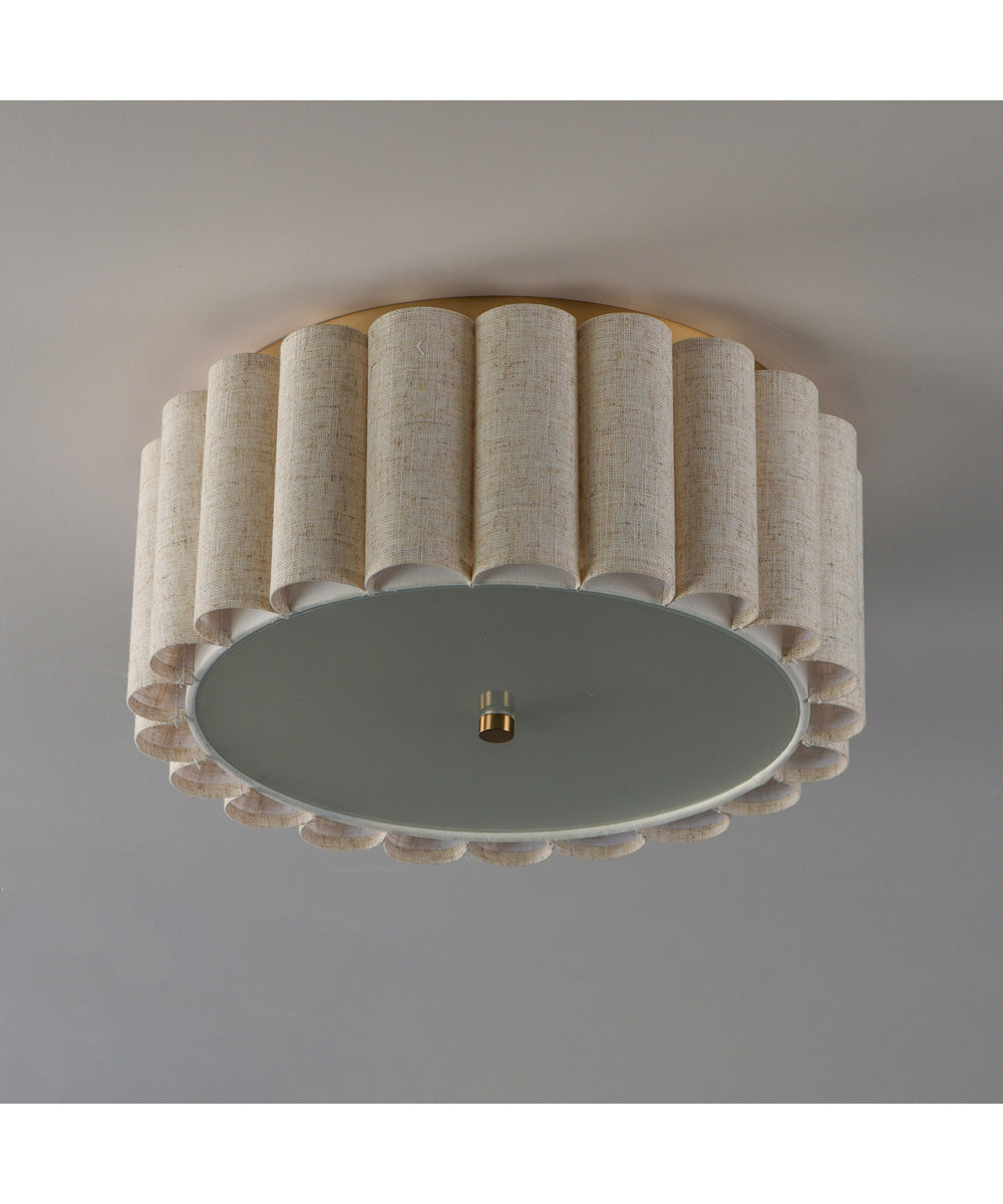 Penelope 2-Light Flush mount Natural Aged Brass