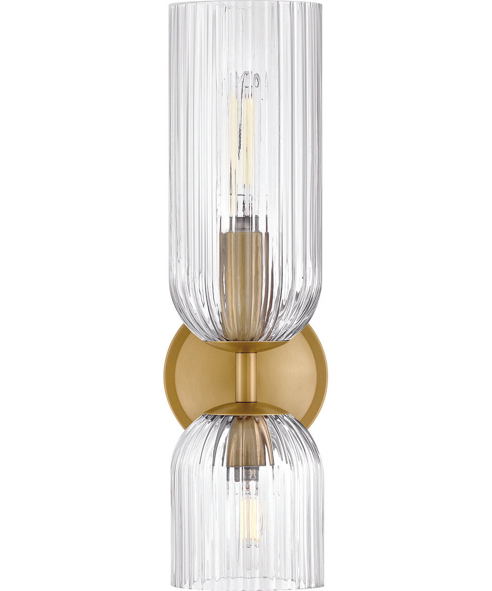 Ava 2-Light Medium Two Light Sconce in Lacquered Brass