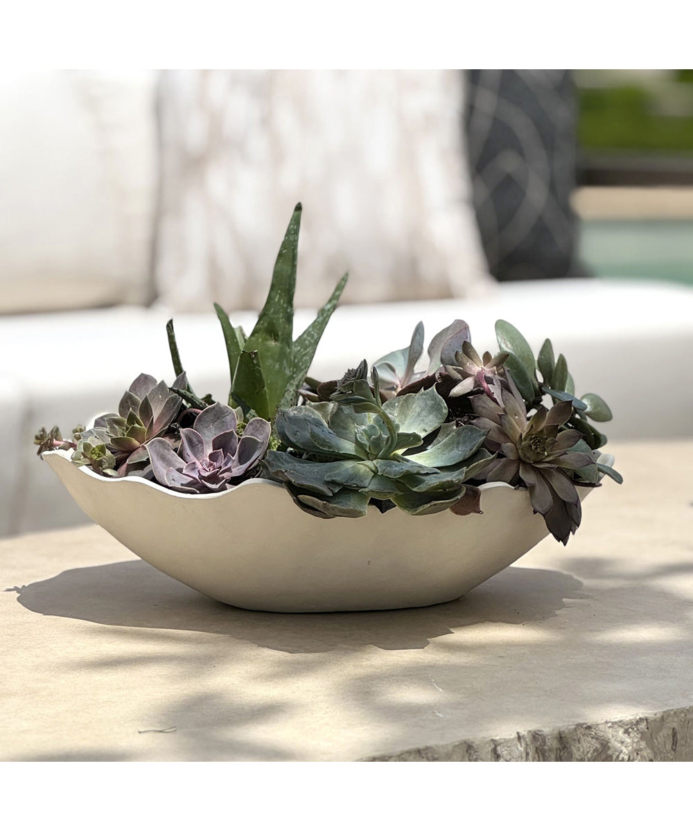 Obscura Warm White Outdoor Bowl