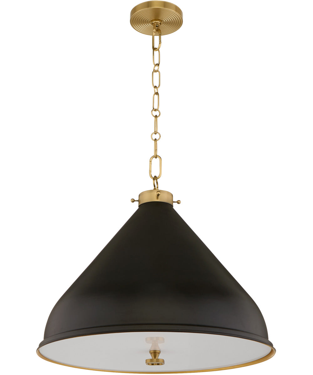 Bonnel 1-light Pendant Matte Black|Aged Brass