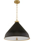 Bonnel 1-light Pendant Matte Black|Aged Brass