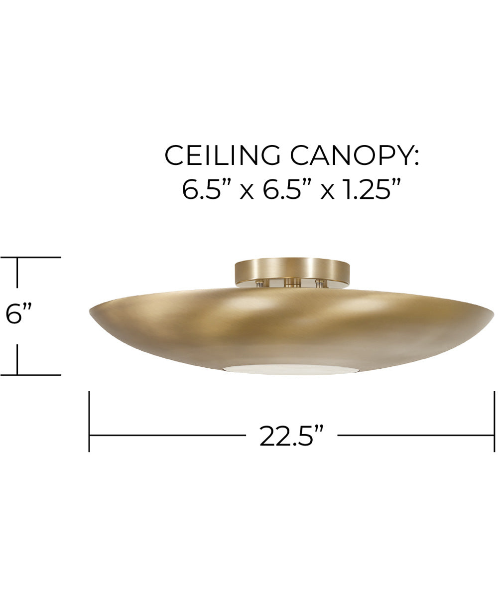 Gia 4-Light Semi-Flush Aged Brass