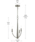 Jheni 3-Light Chandelier Brushed Nickel
