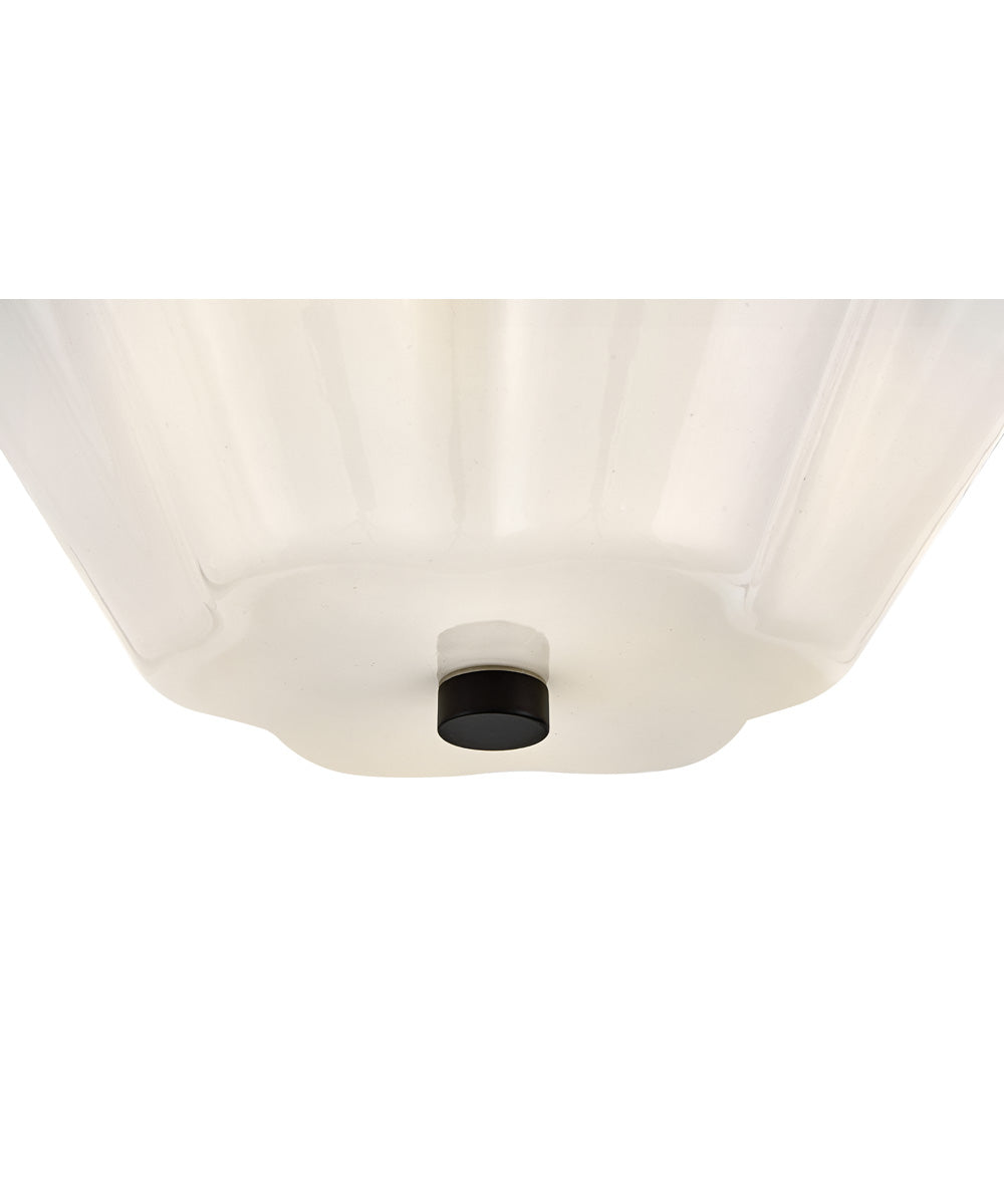 Honey 3-Light Medium Semi-Flush Mount in Black