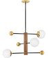 Auggie 3-Light Medium Adjustable Multi Tier Chandelier in Bright Brass