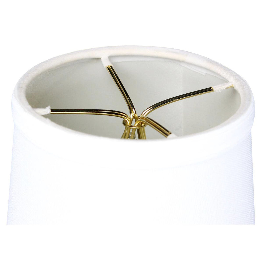 6"W x 5"H White Linen Drum Chandelier Clip-On Lampshade