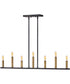 Lazlo 7-Light Large Seven Light Linear Chandelier in Black