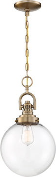 10"W Skyloft 1-Light Pendant Burnished Brass