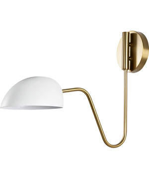 Trilby 1-Light Vanity & Wall Matte White / Burnished Brass