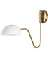 Trilby 1-Light Vanity & Wall Matte White / Burnished Brass