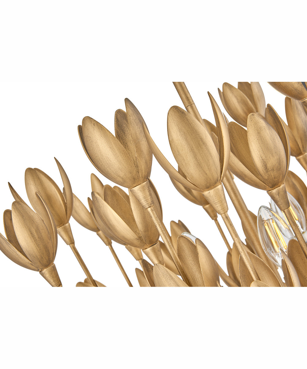 Flora 3-Light Large Convertible Semi-Flush Mount in Burnished Gold