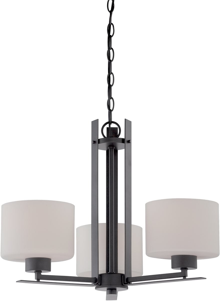 23"W Parallel 3-Light Chandelier Aged Bronze