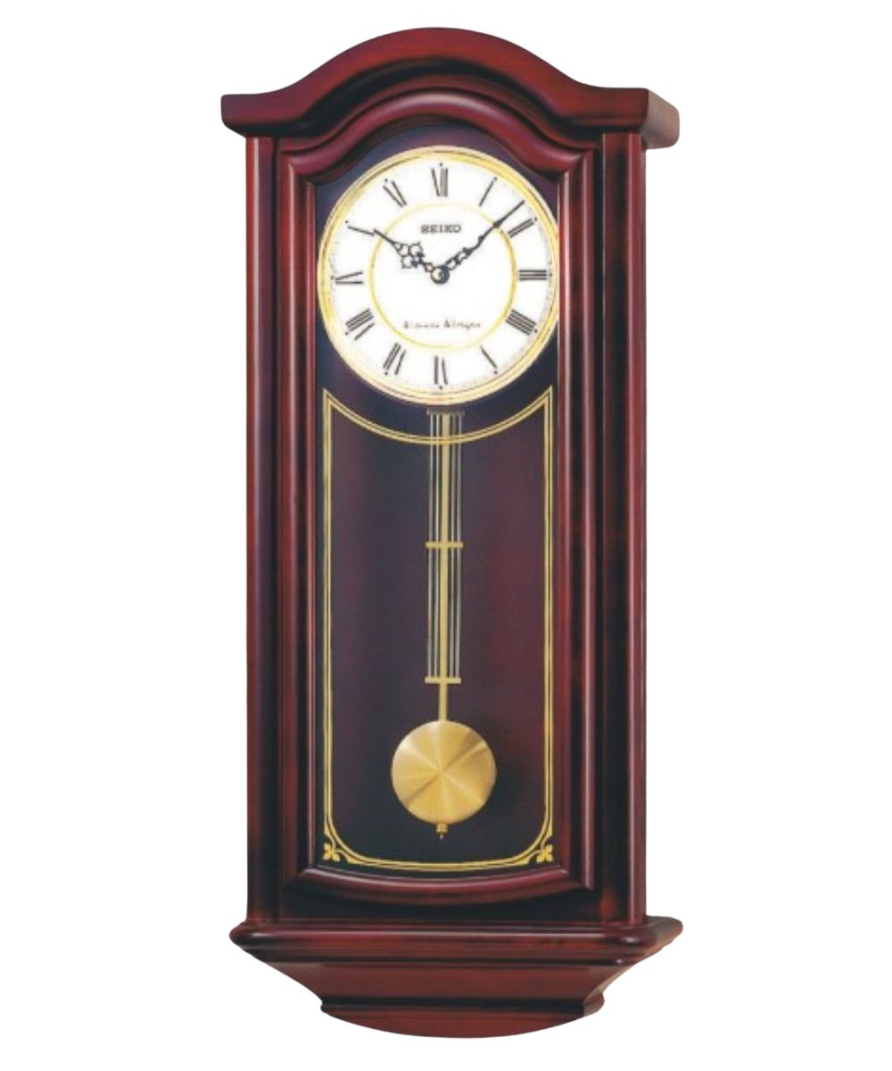 27"H Wall Clock Mahogany Solid Wood