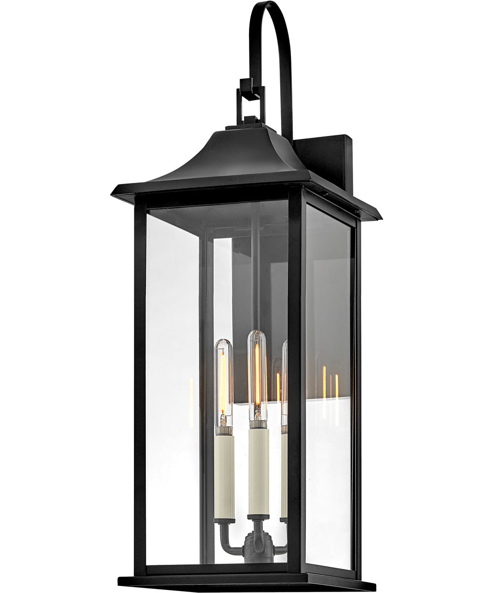 Nolan 3-Light Large Wall Mount Lantern in Black