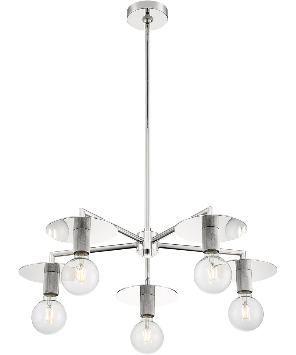 28"W Bizet 5-Light Chandelier Polished Nickel