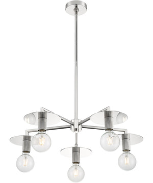 28"W Bizet 5-Light Chandelier Polished Nickel