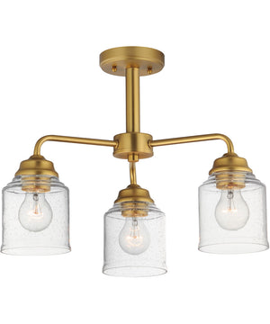 Acadia 3-Light Semi-Flush Mount/Chandelier Natural Aged Brass
