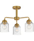 Acadia 3-Light Semi-Flush Mount/Chandelier Natural Aged Brass