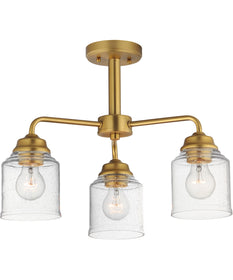 Acadia 3-Light Semi-Flush Mount/Chandelier Natural Aged Brass