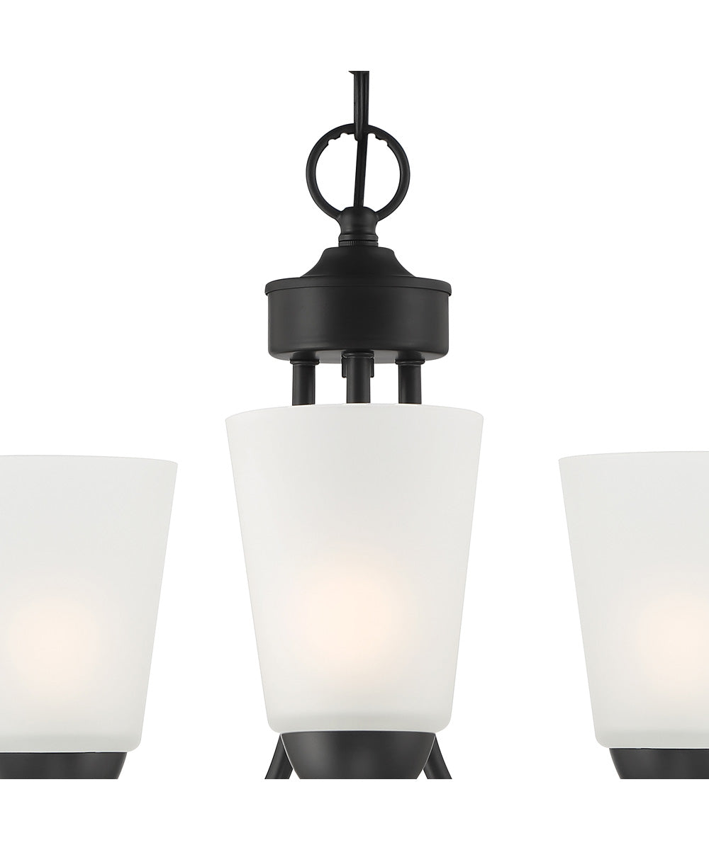 Malone 3 Light Chandelier Matte Black