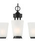 Malone 3 Light Chandelier Matte Black