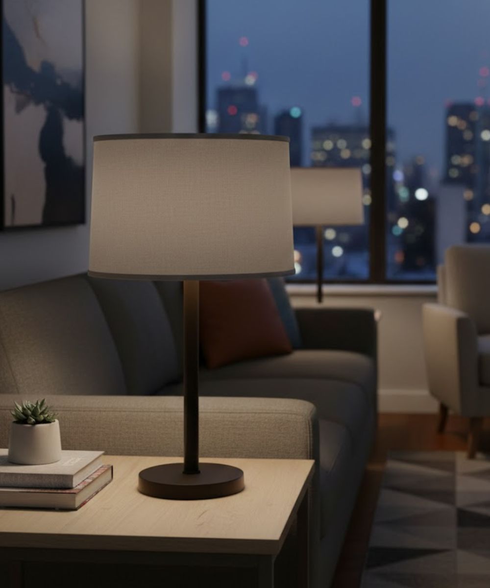 14x15x10 Gray Butcher Linen Drum Hardback Lampshade