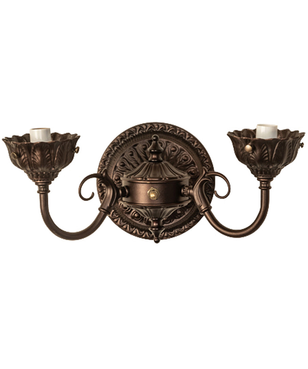 13" Wide Wreath & Garland 2 Light Wall Sconce