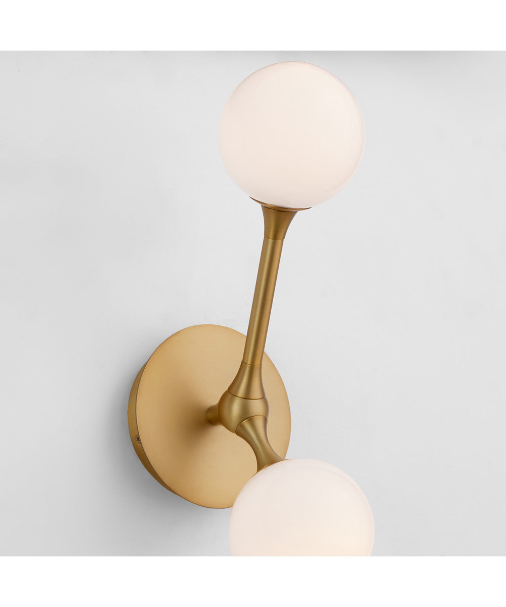 Orbe 2-light LED Sconce Brushed Brass