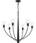 Jheni 6-Light Chandelier with Clear Glass Shades Matte Black