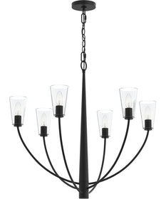 Jheni 6-Light Chandelier with Clear Glass Shades Matte Black