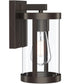 Kagen Small Outdoor Wall Light with Clear Glass Panels Antique Bronze