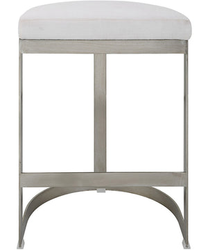 Ivanna Backless Silver Counter Stool